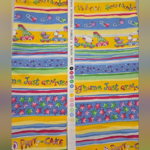 Vintage "Giggles" by Hoffman International Fabrics Screen Print Cotton Sew 2yds - Picture 9 of 16